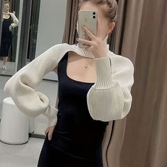 Solid Knitted Shawl Warm Arm Sleeves For Women