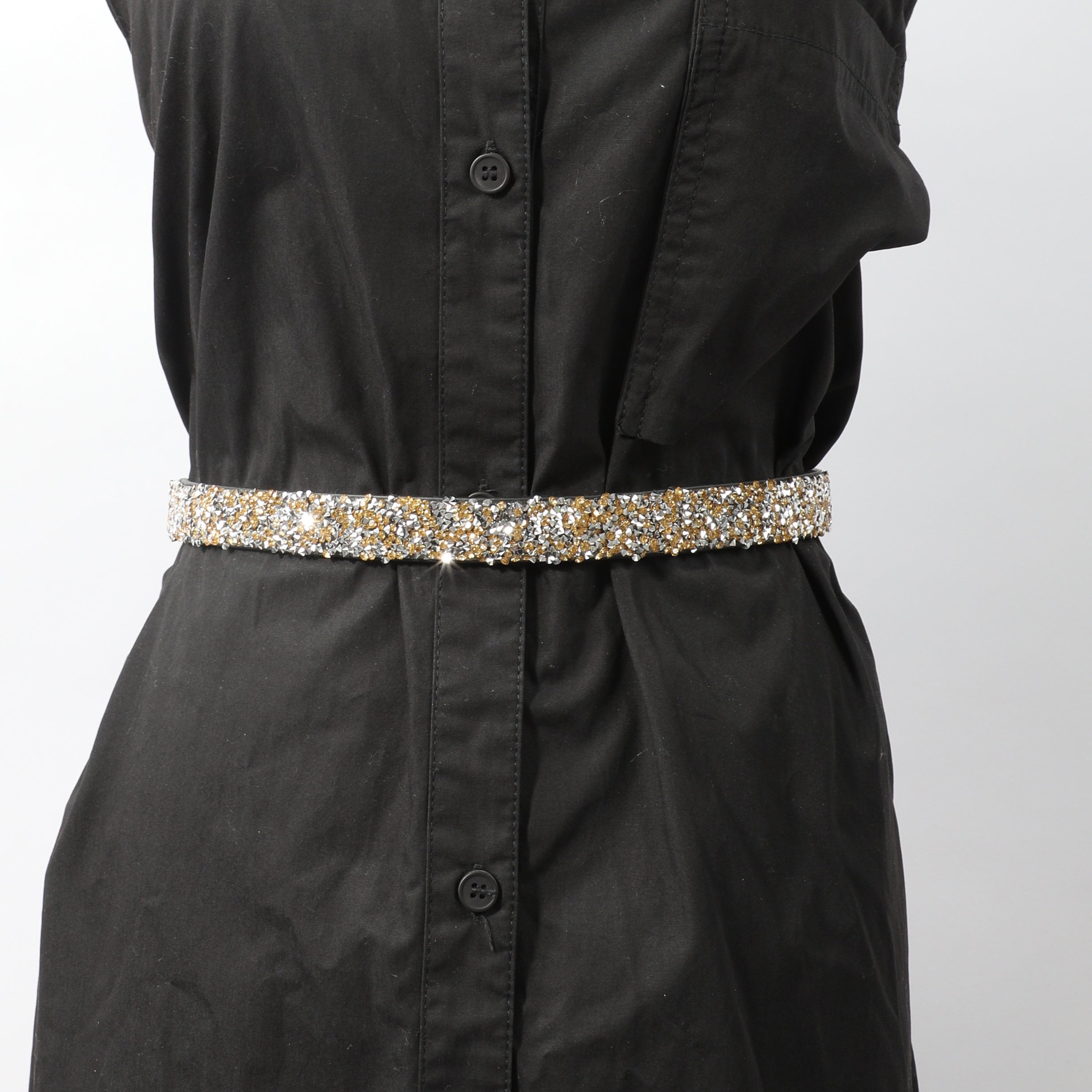 Yellow Full Rhinestone Elastic Belt for Party Prom
