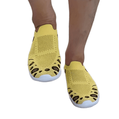 Leopard Print Sock Shoes Breathable Low Top Casual Walking Shoes