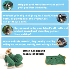 Quick Dry Pet Bathrobe for Dogs and Cats