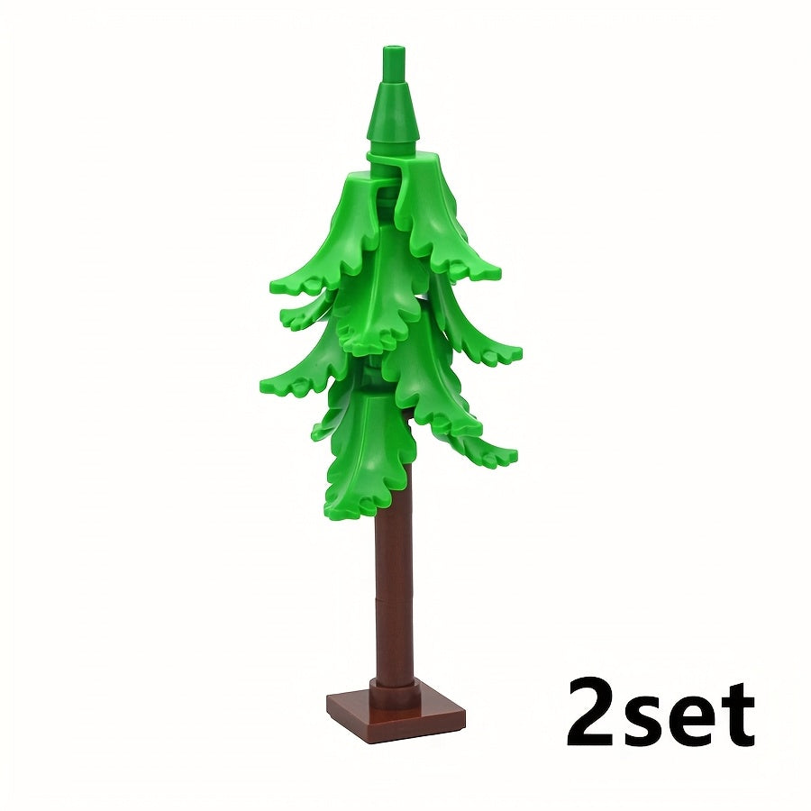 Winter Tree Bush Fir Leaf Street House Decoration Building Blocks
