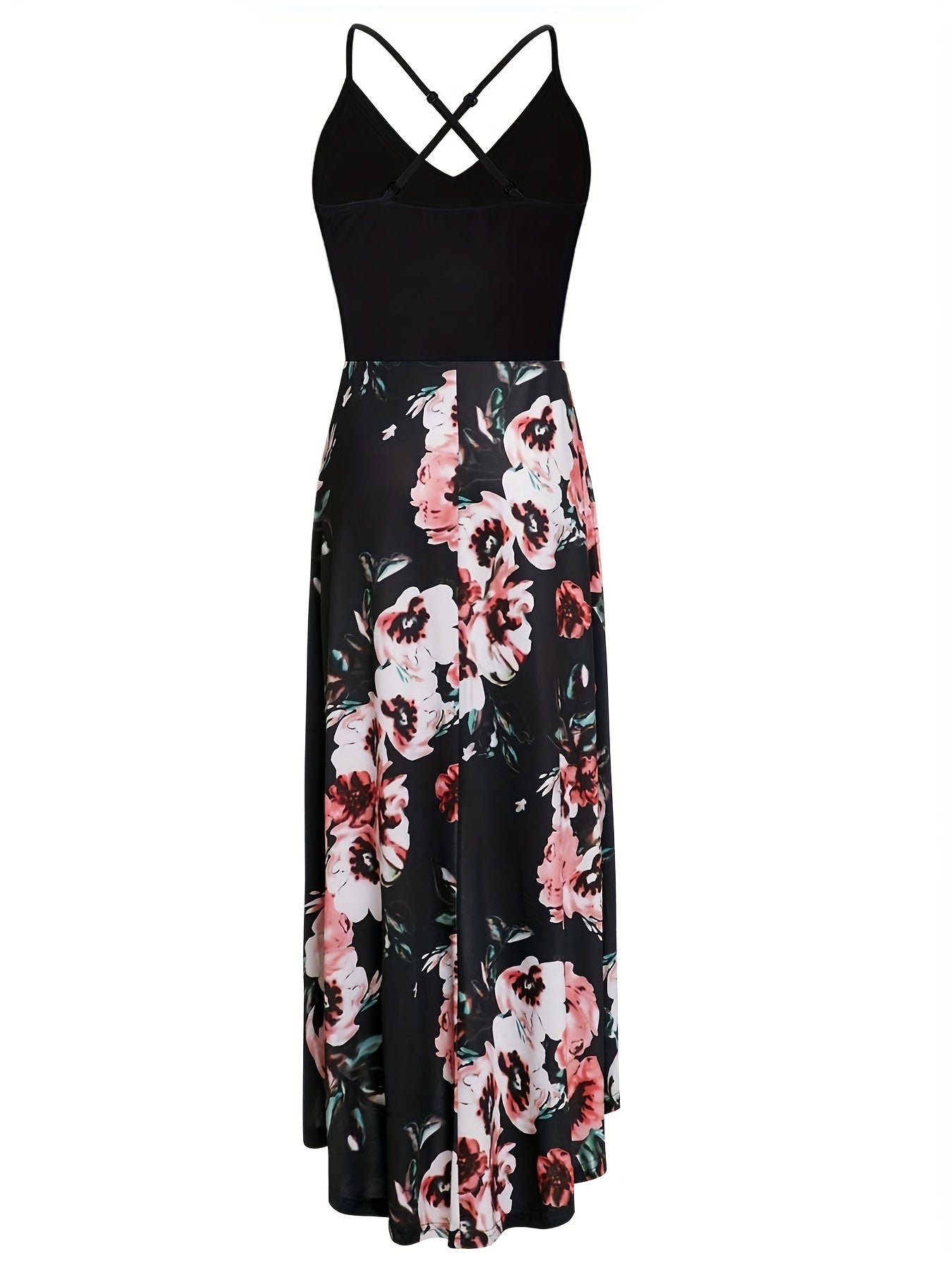 Floral Sleeveless Backless V-Neck Dress