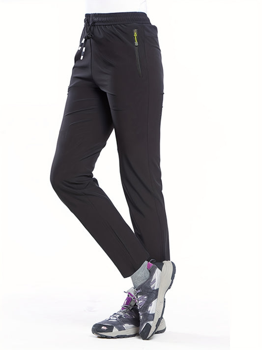 Quick Dry Hiking Pants Women Zip Pocket Outdoor Sports