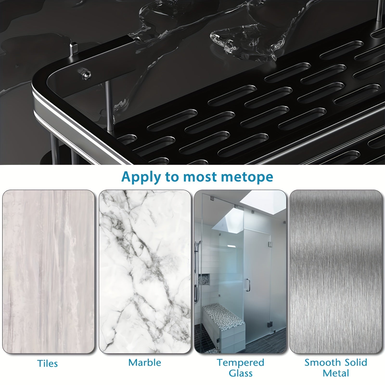 2pcs Stainless Steel Kitchen Shower Storage Rack