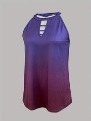 Gradient Cut Out Tank Top Casual Loose Sleeveless Tank Top