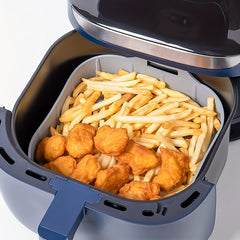 2pcs Air Fryer Silicone Pot With Handle Reusable Liner Heat Resistant Basket