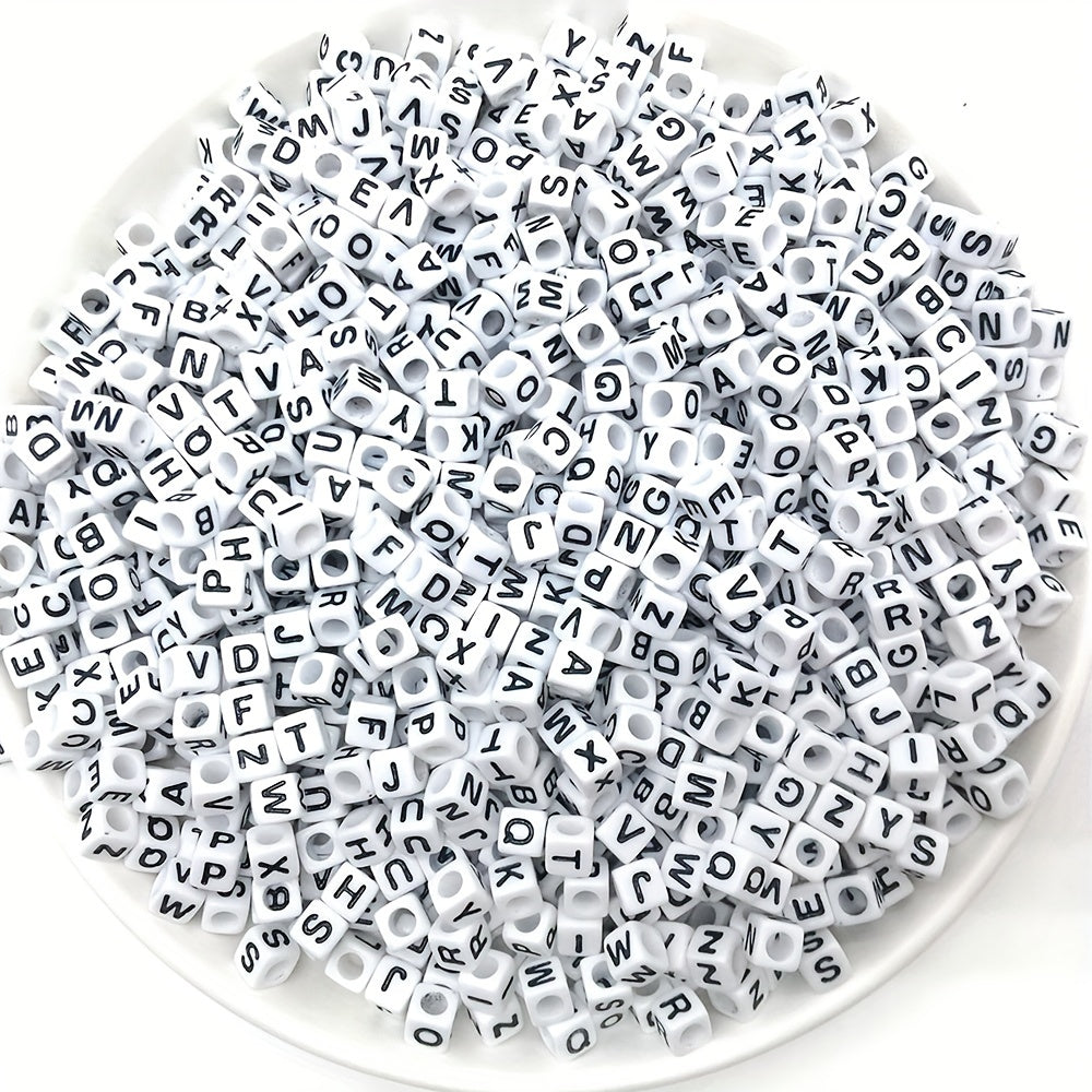 100pcs Alphabet Acrylic Beads for Jewelry Making & Crafting