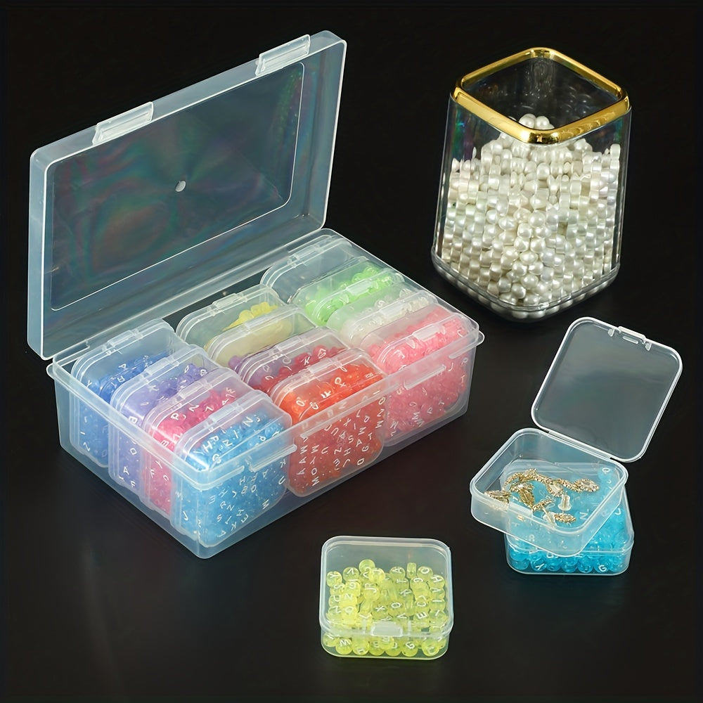 12pcs Clear Plastic Storage Box Set for Jewelry Nail Hair Accessories