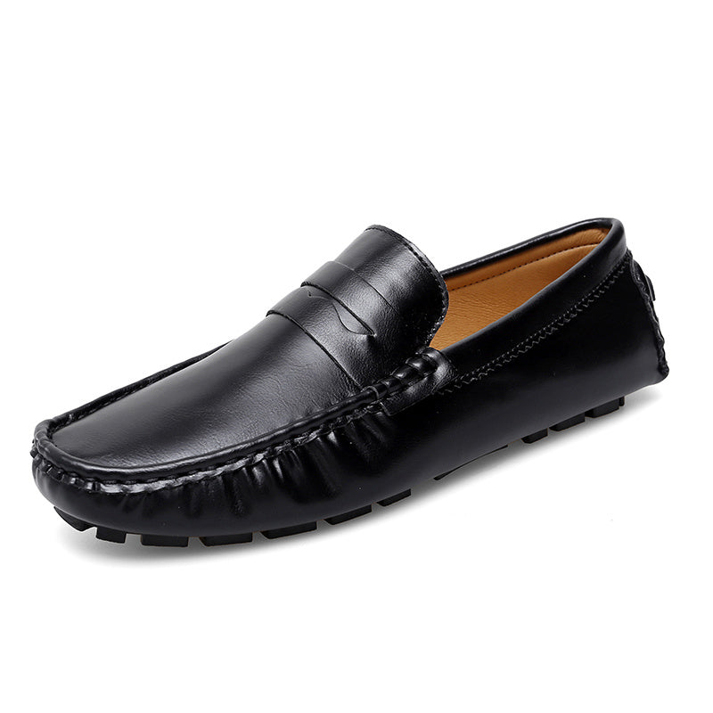 Women's Solid Flat Loafers Casual Comfortable PU Leather Non slip Slip On Shoes