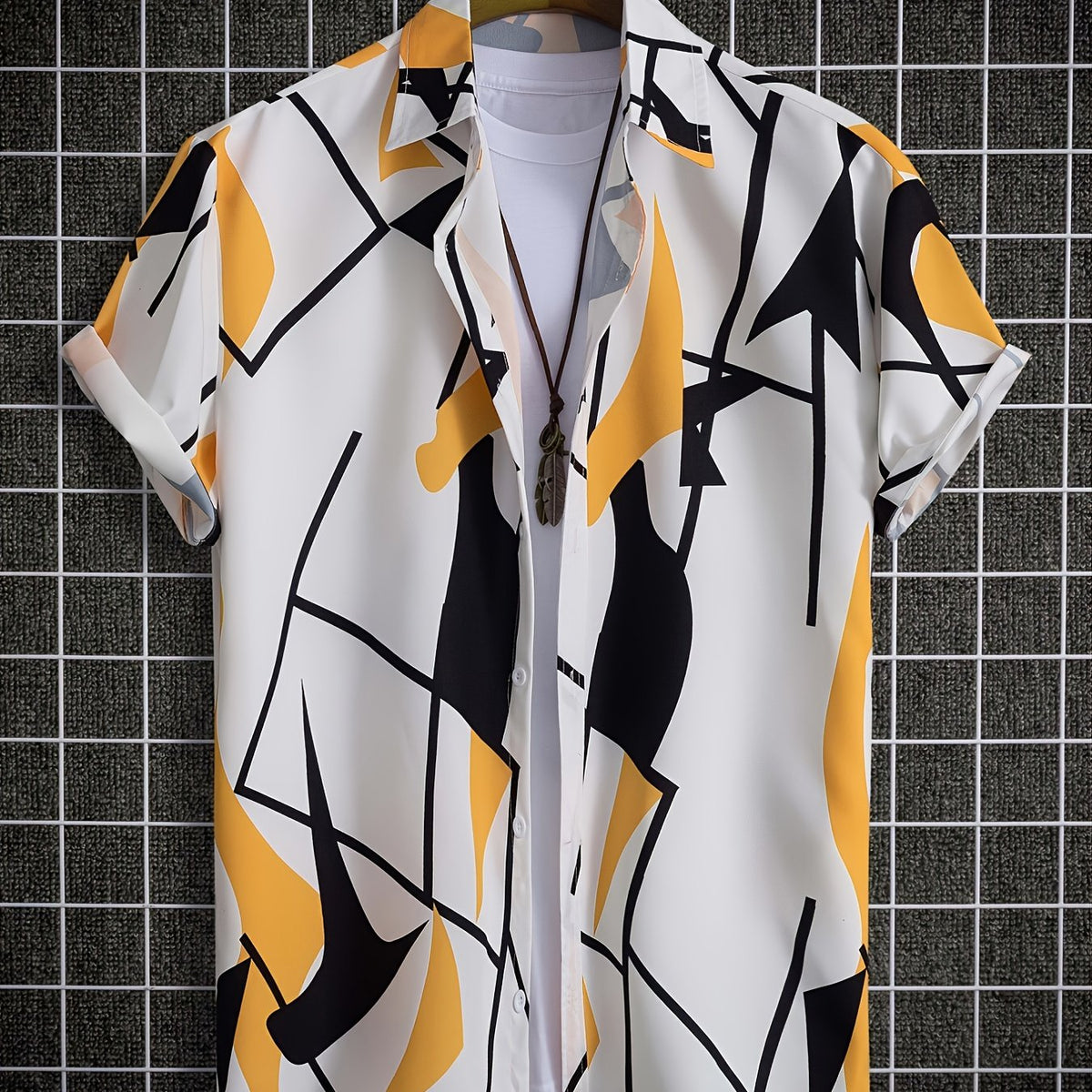 Men's Digital Printed Resort Button Up Shirt