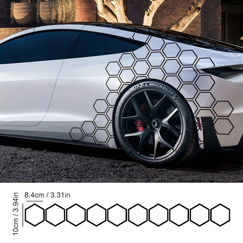 10pcs Reflective Body Stickers & Side Skirt Stickers DIY Combo 3.94in & 3.31in