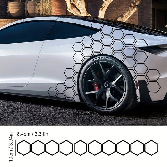 10pcs Reflective Body Stickers & Side Skirt Stickers DIY Combo 3.94in & 3.31in