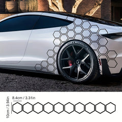10pcs Reflective Body Stickers & Side Skirt Stickers DIY Combo 3.94in & 3.31in