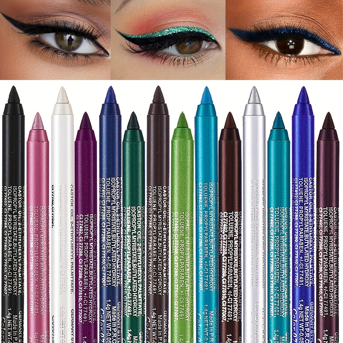 Monochromatic Pearly & Glitter Eyeliner Pen Waterproof Professional Eye Liner