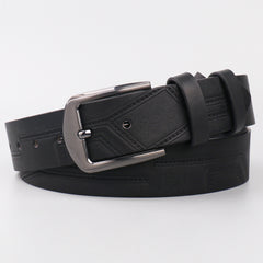 Men's Thread Alloy Needle Buckle PU Belt