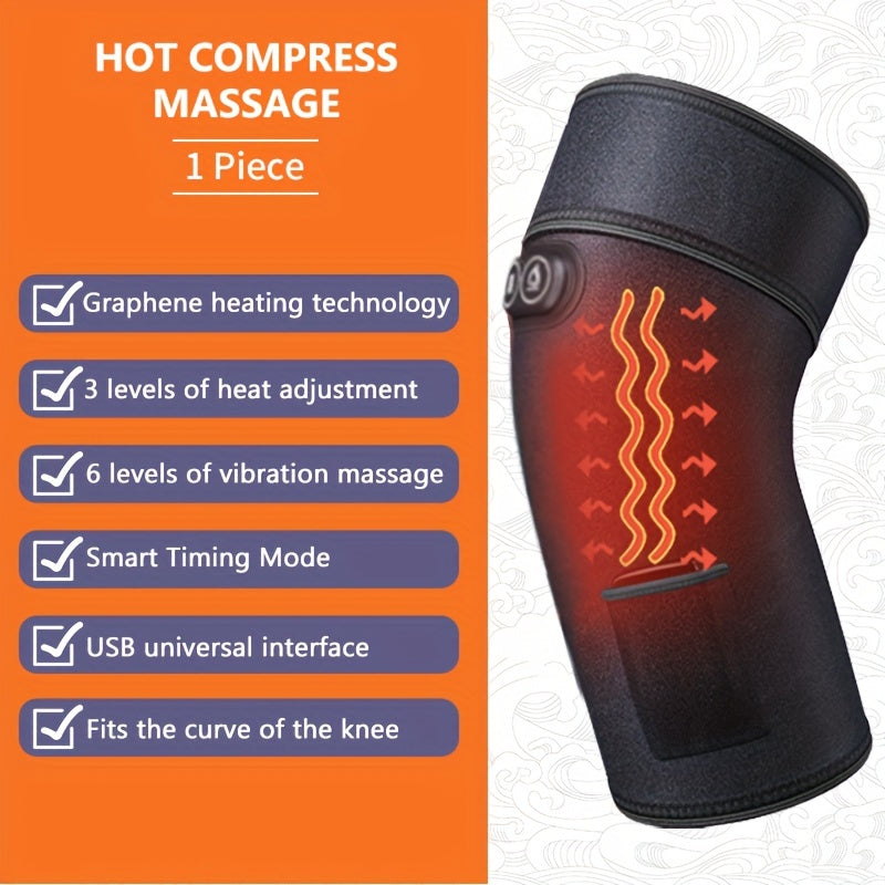 1pc Heating Knee Massager Knee Elbow 2 in 1 Heating Vibration Massager