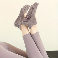 Non slip Grips Yoga Socks Five toe Split Socks Backless Breathable Sports Socks