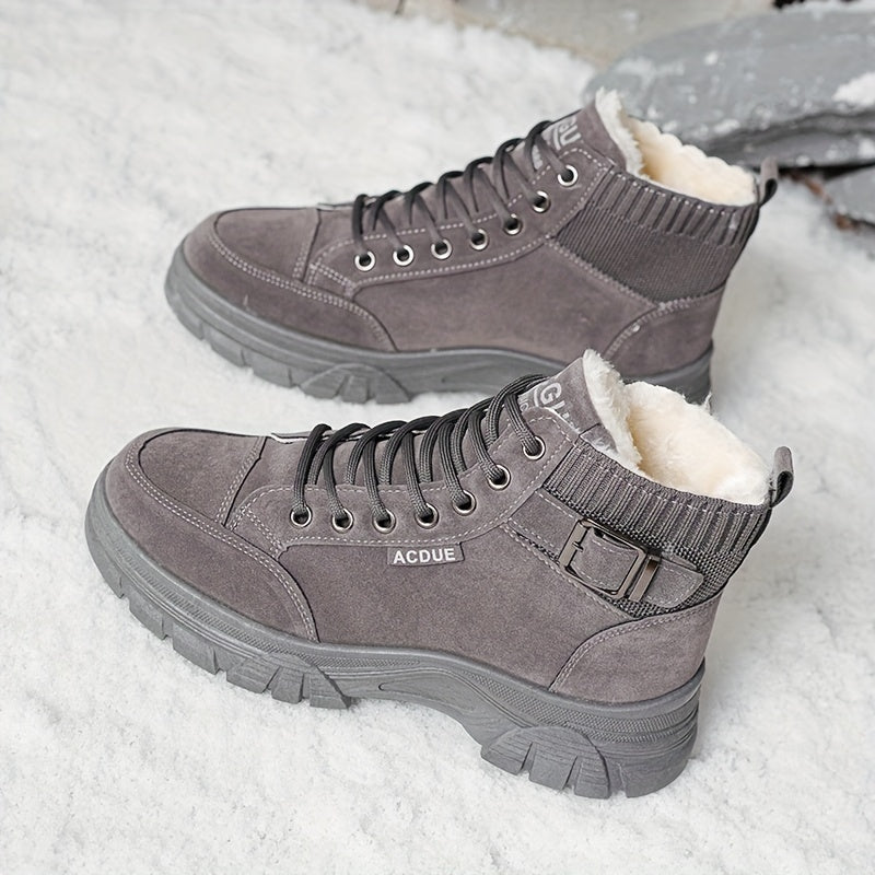Women's Winter Lace-up Plush Combat Boots