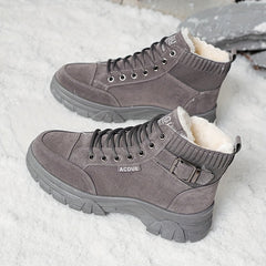 Women's Winter Lace-up Plush Combat Boots