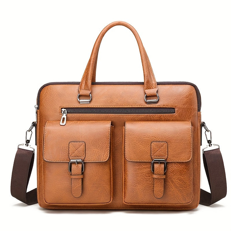 Retro Large Capacity Business Handbag Briefcase