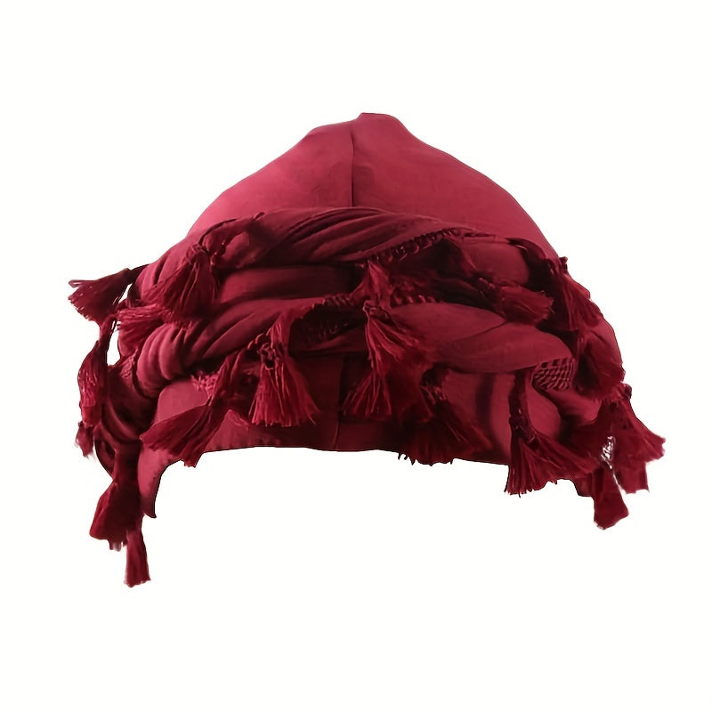 Vintage Twist Head Wraps Turban with Tassel