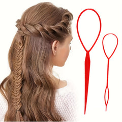 2pcs Topsy Tail Tools Ponytail Maker French Braid Loop Hair Styling Kit