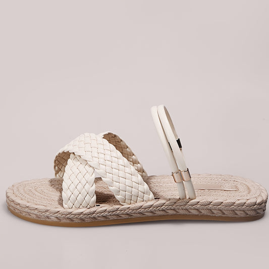 Women's Cross Strap Beach Slippers Comfortable Outdoor Flat Slippers