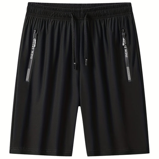 Men's Active High Stretch Breathable Shorts With Zipper Pockets