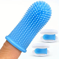 2pcs Silicone Fingertip Pet Toothbrush For Dog & Cat