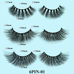 6 Pairs 3D Thick Faux Mink False Eyelashes - Long Wispy Lashes