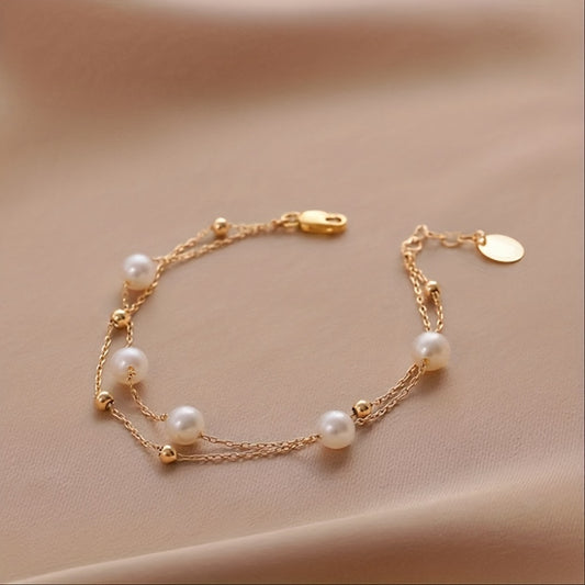 Natural Freshwater Pearl Bracelet Necklace Set - Adjustable Hand Neck Jewelry