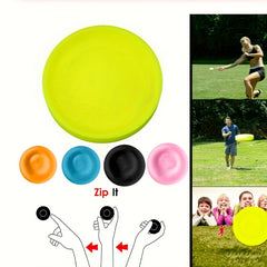 Silicone Pocket Zip Chip Flying Disc Outdoor Spin Game Toy