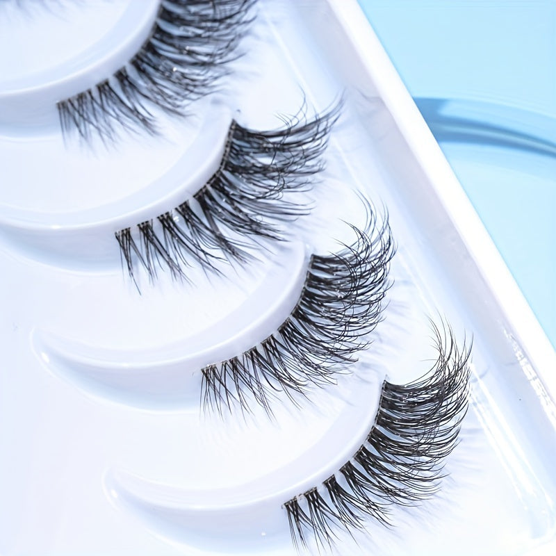 10 Pairs Natural Look Half Lashes Clear Band False Eyelashes