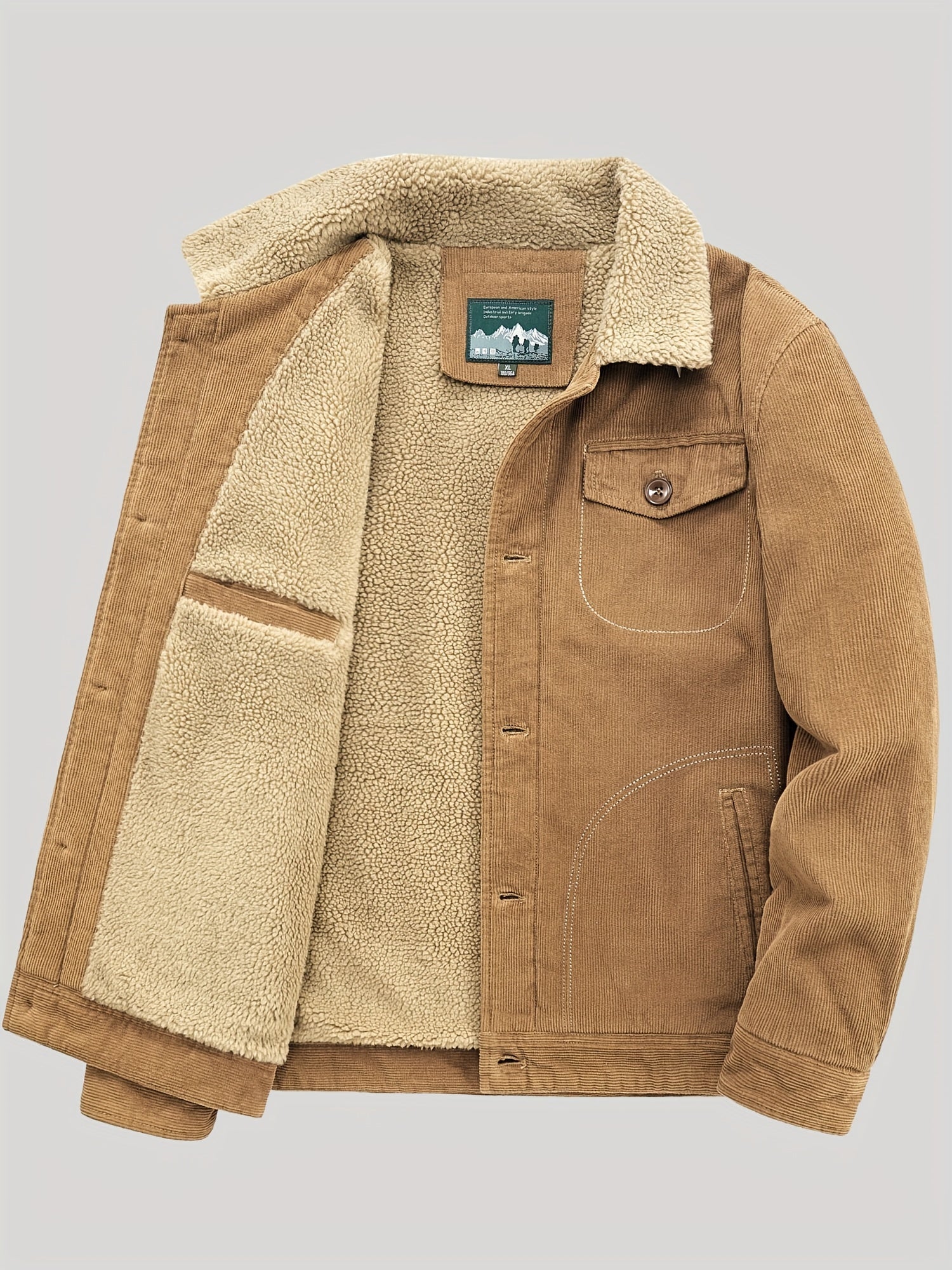 Men's Warm Fleece Full Zip Jacket Lightweight Soft Coat