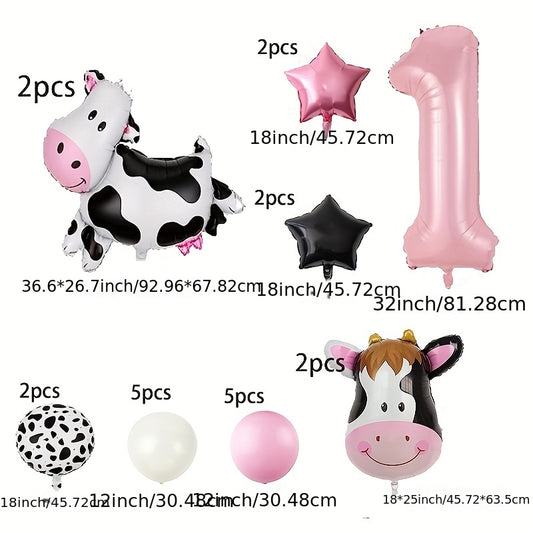 Cow Balloon Set Birthday Party Decoration Farm Animal Theme