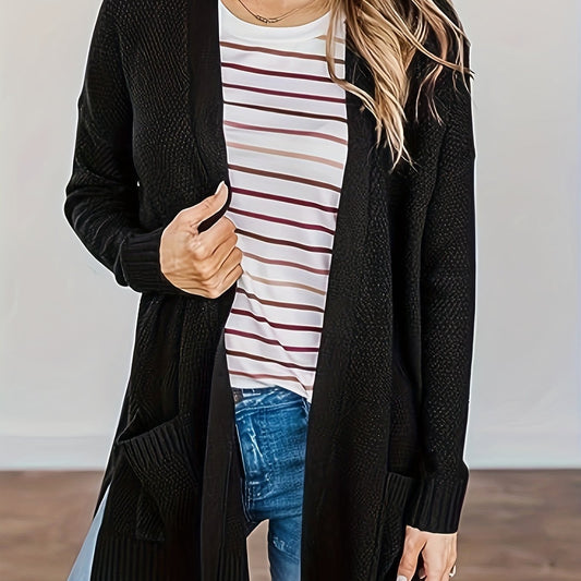  Casual Cardigan Women's Solid Open Front Cardigan