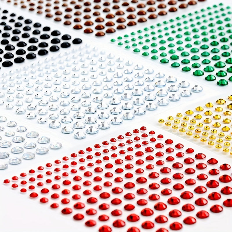 Self Adhesive Rhinestone Stickers DIY Gems Makeup Carnival