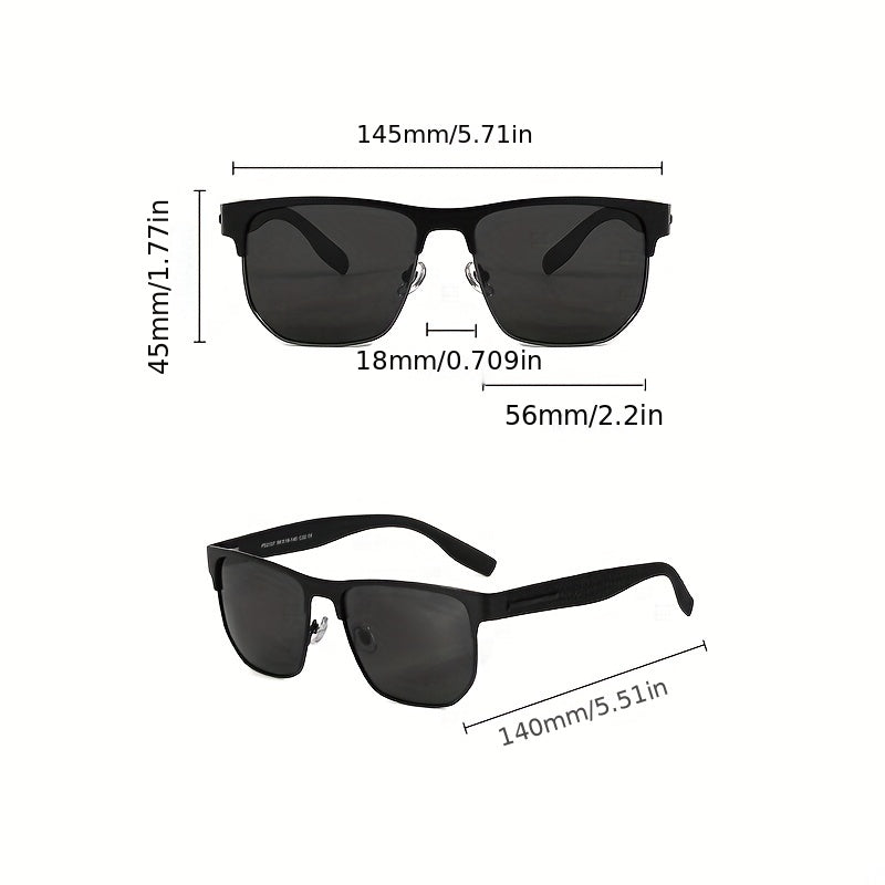 Vintage Square Frame Polarized Sunglasses UV Protection