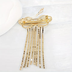 Rhinestone Barrette Glitter Tassel Hair Clip