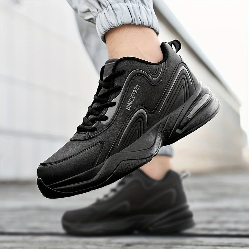 Men's Block Letter Print Chunky Sneakers