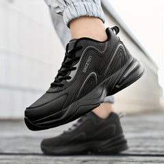Men's Block Letter Print Chunky Sneakers