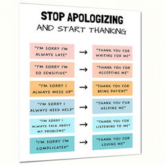 Thank, Don't Apologize: Mental Health Poster for Therapists