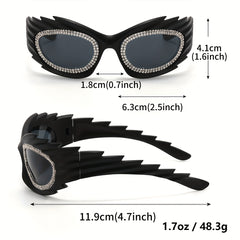 Men's Hedgehog Diamond Inlaid Sunglasses UV400 Sunshade Y2K Sunglasses