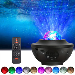4-in-1 Galaxy Projector Star Night Light Voice Control Ocean Wave Effect