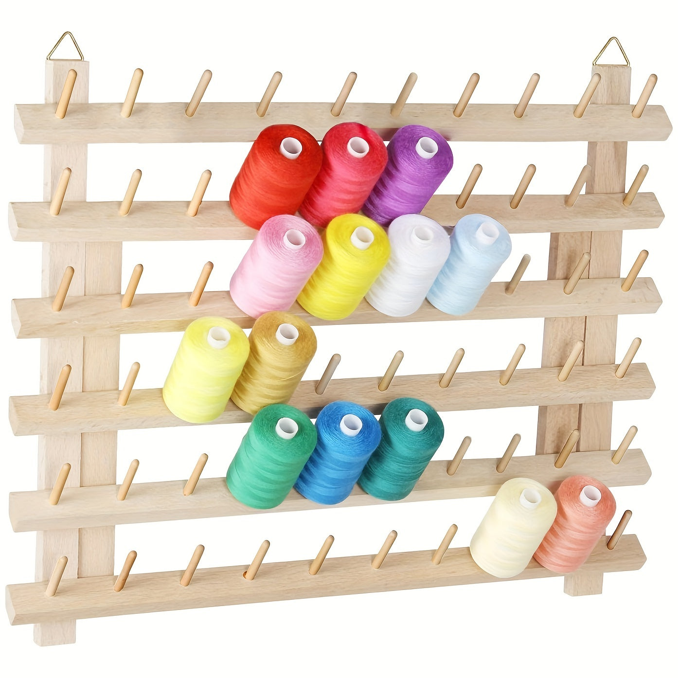 Wooden Thread Storage Holder 60 Spool Sewing Embroidery Thread Rack