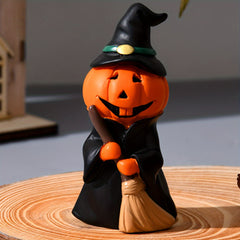 Halloween Pumpkin Figurines Set Resin Collectible Statuettes