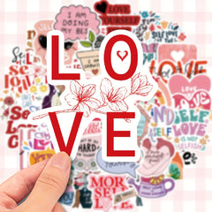 50 Self Care & Positivity Stickers - Vinyl Decals for Tech & More
