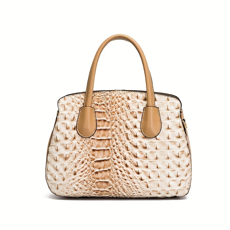 Crocodile Embossed Handbag Tote Bag Combo Set