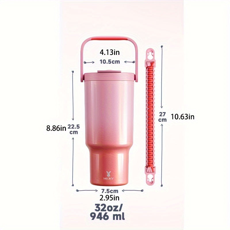 MEOKY 32oz Insulated Travel Mug Leakproof Keeps Drinks Hot 24 Hours & Cold