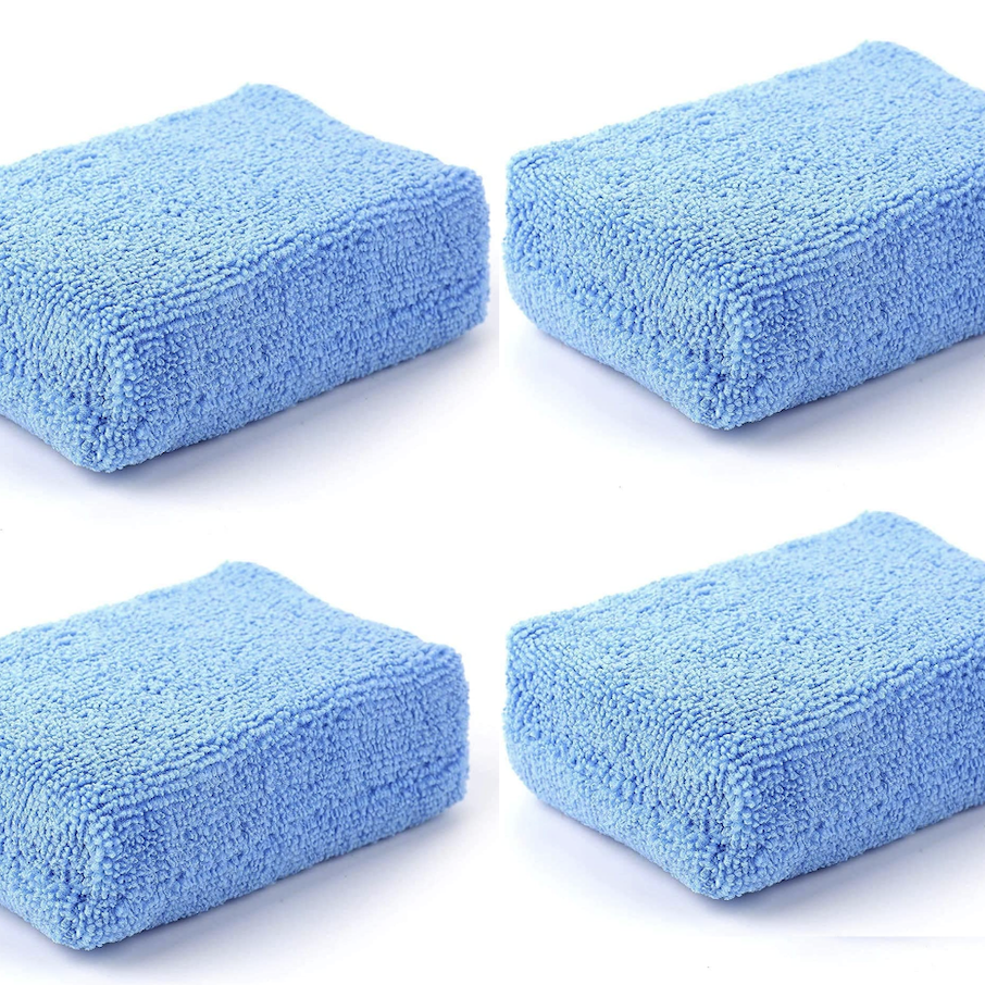 4pcs Microfiber Applicator Pads 7 62 12 Microfiber Sponge Car Wash Pads